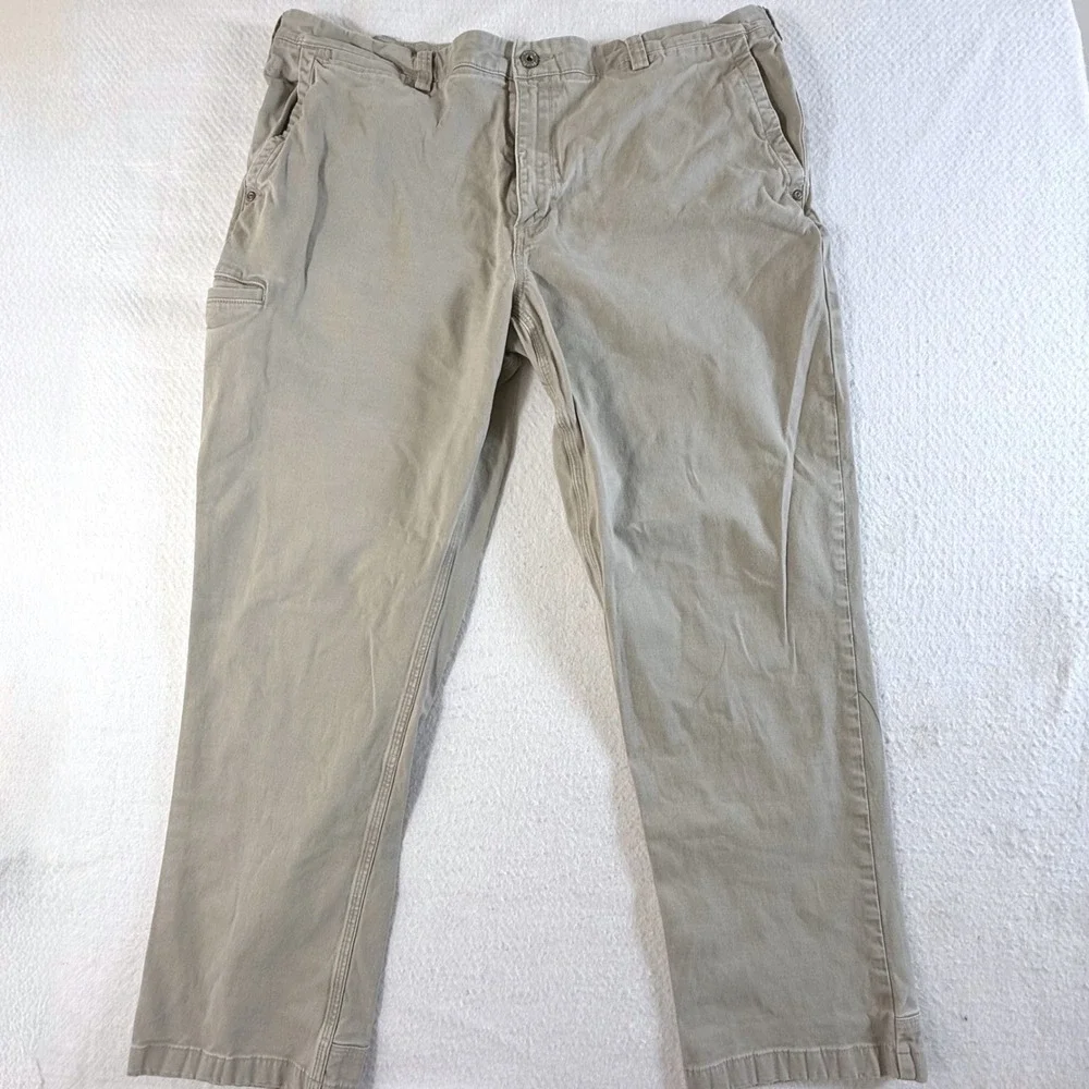 Duluth Flex Ballroom Khakis Mens 40x32 Relaxed Fit Stretch Chino Pants Tan